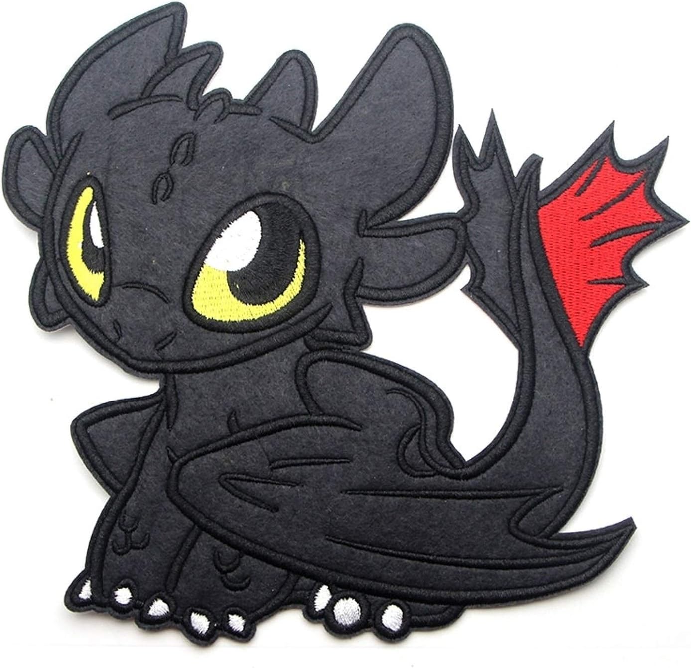 How To Train Your Dragon Night Fury Toothless Applique Patches Cartoon Cute Badge For Clothes Backpack Patch Amazon Co Uk Office Products