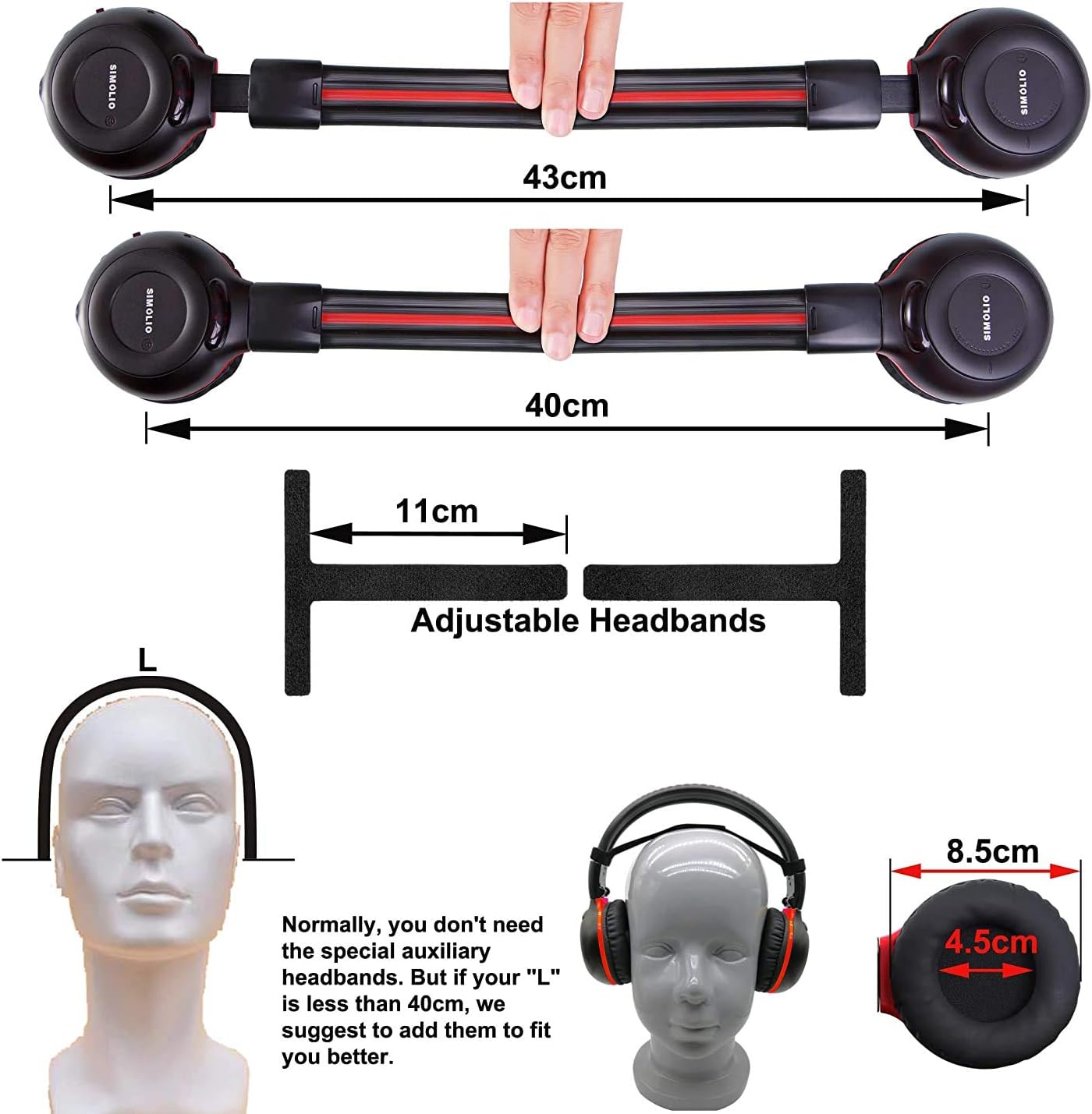 SIMOLIO IR Headphones for Car DVD Infrared Headphones Wireless for Kids Two Channels Car Headsets on-Ear for Universal Rear Entertainment System in-Car TV Video with Storage Bag & AUX Cord - Image 5