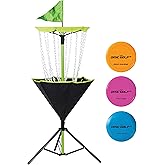 Franklin Sports Disc Golf Baskets - Portable Disc Golf Target with Chains Included - Disc Golf Basket Stand Equipment for Hole + Course Creation