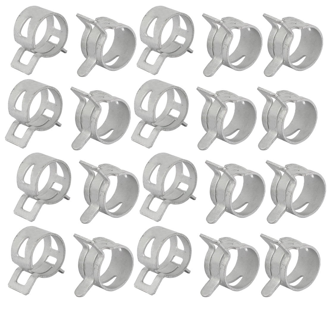 sourcingmap 20 Pcs 16mm Spring Band Type Action Fuel Hose Pipe Low Pressure Air Clip Clamp