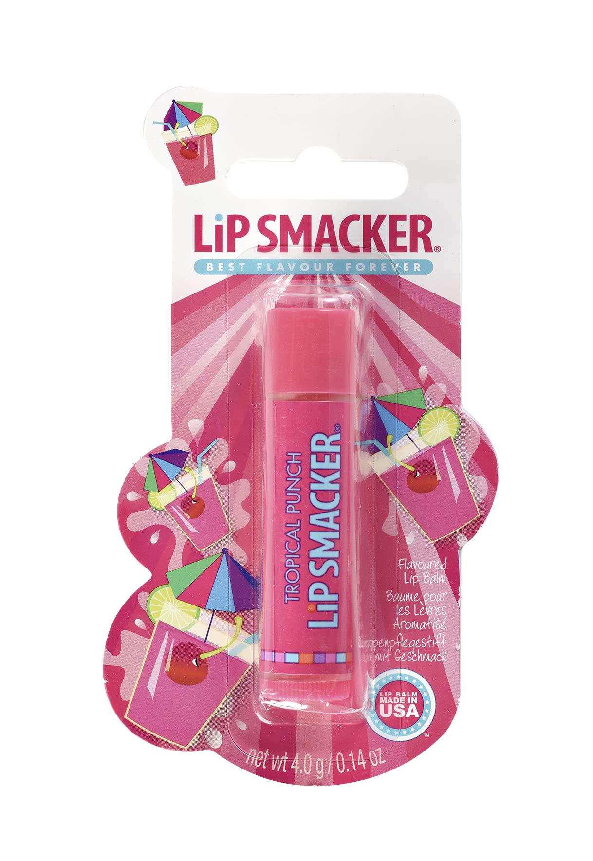 Lip Smacker Fruity Tropical Punch - Sweet Gift for Friends and Lip Balms for Kids - Tropical Punch Flavour - Single Pack - Kids Lip Balm