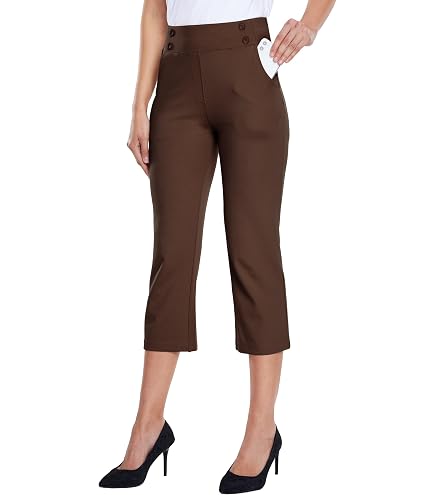 Amazon.com: Tapata Womens Capris for Summer Dressy Non See-Through Petite 19.5