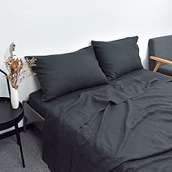 GHUIPRO 100% Linen Sheets Twin Size, Natural French