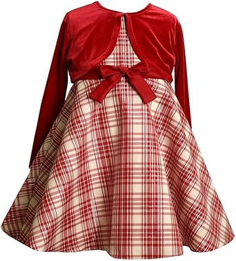 bonnie jean metallic plaid dress