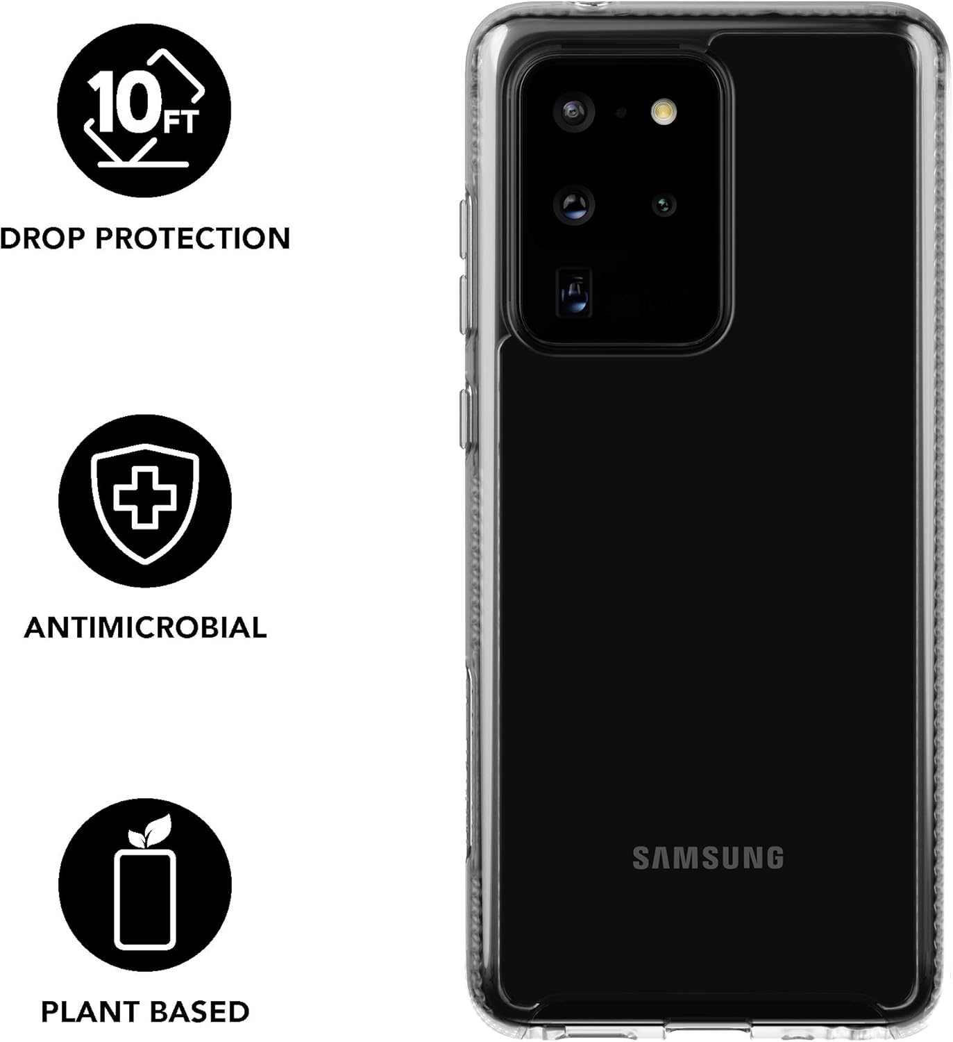 tech21 Pure Clear Antimicrobial BioShield Protective Phone Case for Samsung Galaxy