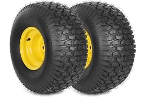 (2-Pack) 20x8.00-8 Rear Tire and Wheel Assemblies - 4 Ply Tubeless Tire Compatible Replacement for Riding Lawn Mowers - 3/4" 