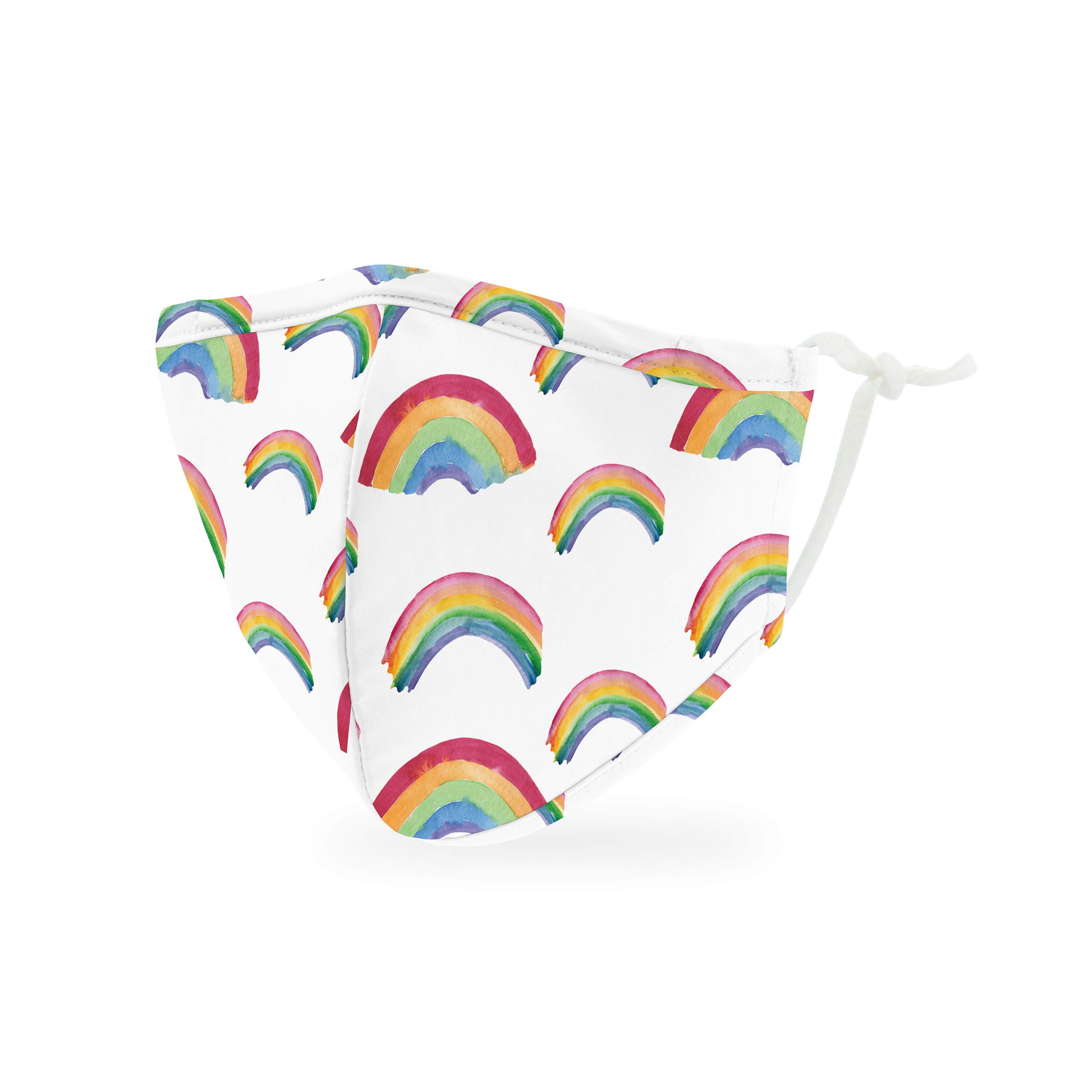 Weddingstar Kid's Washable Cloth Face Mask Reusable and Adjustable Protective Fabric Face Cover w/Dust Filter Pocket - Rainbow — image 1
