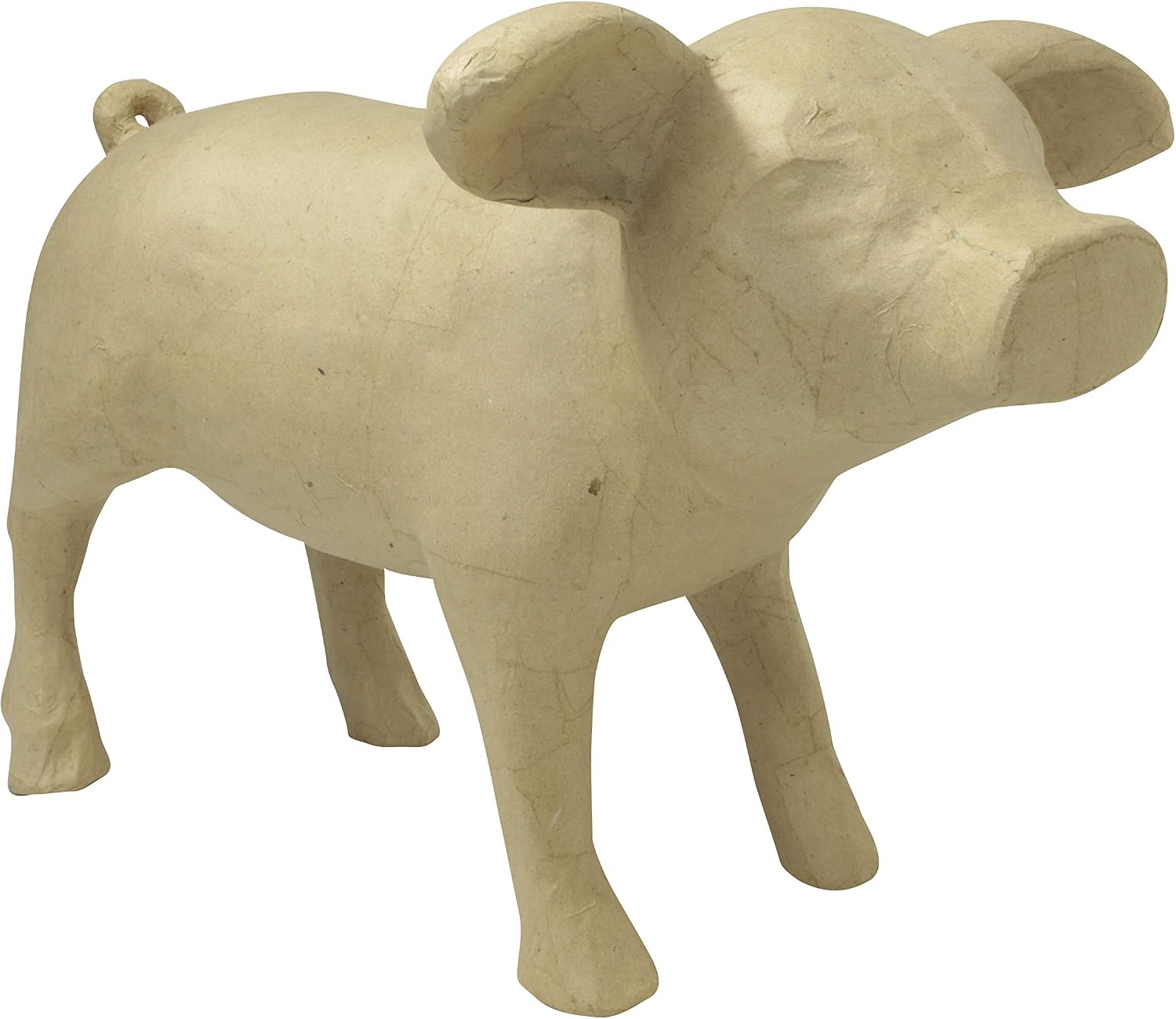 Décopatch LA013C, One Brown paper mache stand, 41x27x28 cm, Baby pig, DIY, Customisable Décor, Completely Personalise