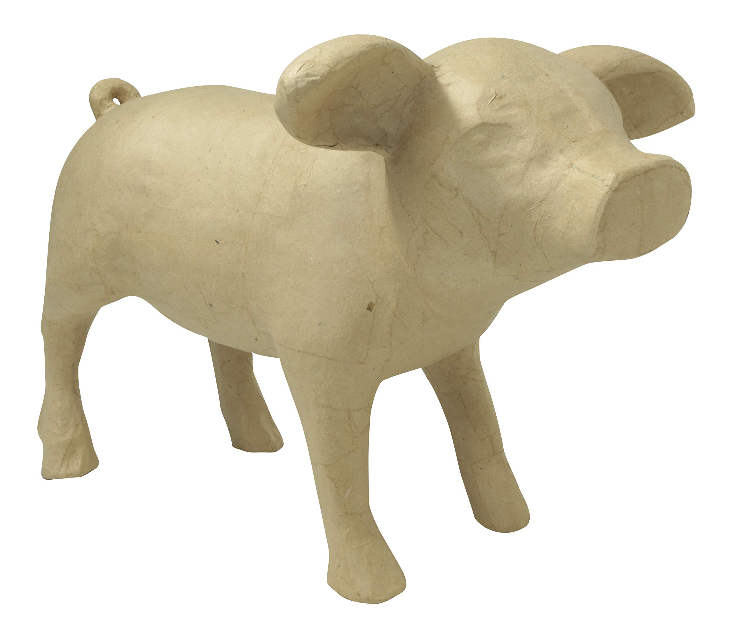 Décopatch LA013C - One Brown paper mache stand - 41x27x28 cm - Baby pig - DIY - Customisable Décor - Completely Personalise - Creative Leisure Activity