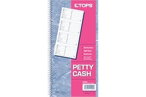 Adams Petty Cash Book, Spiral Bound, 2-Part Carbonless, 4 Slips per Page, 200 Sets, 11" x 5-1/2", White & Canary Copies, SFI 