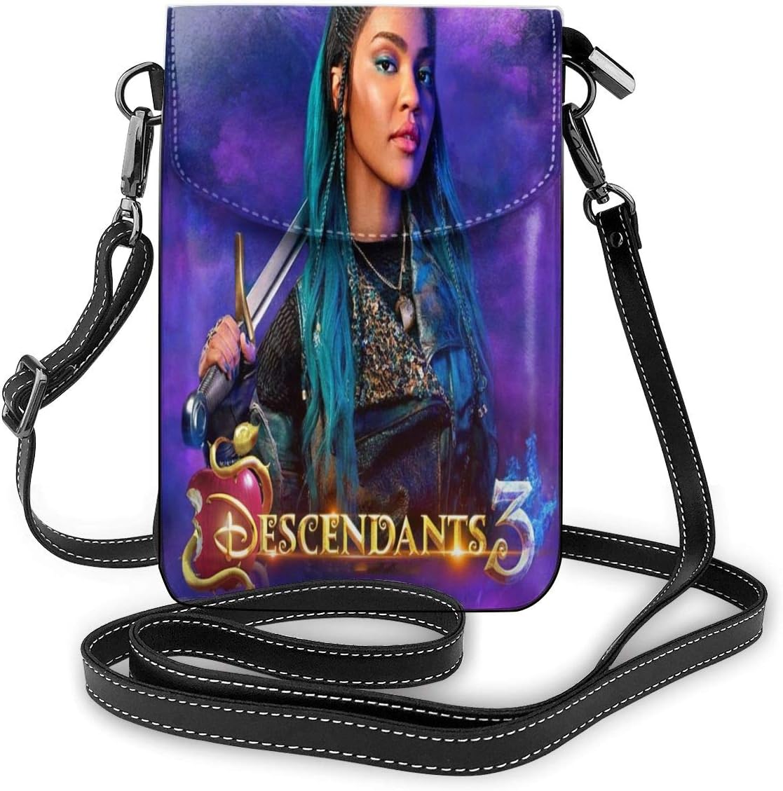 YiwuYshi Descendants 3 Women's Small Crossbody Cell Phone Pocket, Mobile Phone Shoulder Bag, Card Bag, Wallet