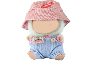 lasuroa 3pcs 17cm Doll Clothes Set, Kawaii Doll Outfits Cute Clothing Stylish Hat Sweater Overalls for 6.7 Inch Dolls Accesso
