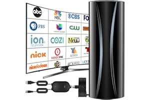 FORLOVV 2800+Miles Range TV Antenna,360° Reception TV Antenna Indoor with Amplifier Signal Booster Support 4K 8K 1080p All TV's-38ft Thick Coaxial Cable