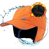 TOP-EX Oversize XL XXL Men's Waterproof Winter Baseball Cap Fleece Earflap Trapper Hat for Cold Weather Large Heads