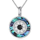 PEIMKO Evil Eye Necklace for Women 925 Sterling Silver Greek Protection Evil Eye Necklaces Jewelry Amulet Gift for Women