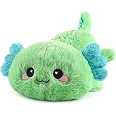 Cuckool Mint Axolotl Stuffed Animals, Microwavable Stuffed Animals Heating Pad for Cramps, Pain Stress Relief, Heatable & Coolable Lavender Scented Plush Toys for Anxiety, Women & Kids Bedtime