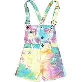 Peacolate 3-11T Little&Big Kids Girls Jumpsuit&Rompers Bib Overalls Colorful Tie-dye Shortalls Suspender Shorts Jeans Pants…