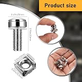 qxayxa 110 Pcs 55 Set Rack Cage Nuts Screws Kit M6x20mm Server Rack Hardware view 2