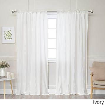 Amazon Com Aurora Home Belgian Flax Linen Curtain Panel Ivory 84