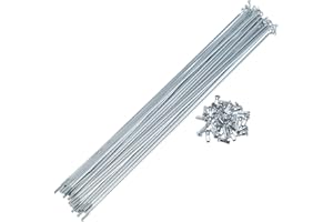 VekAuto 1 Set Bicycle Spokes 12G 295mm Length Bike Wheel Spokes Universal Carbon Steel Galvanized Silver Tone Nipple