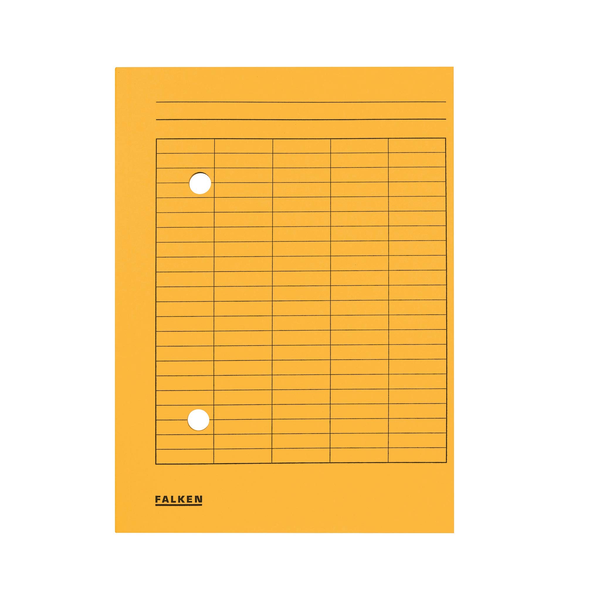 Exacompta - Ref 80004203001F - FALKEN - Circulation Files - A4 (210 x 297mm) in Size, 250gsm Recycled Manilla, Grid Printing, 2 Viewing Holes - Yellow (Pack of 100)