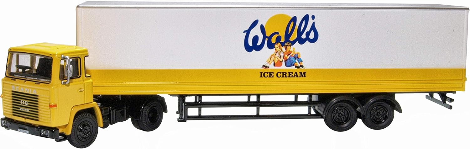 Oxford Diecast 1:76 Walls Ice Cream Scania 110 40ft Box Trailer Collectable model 76SC110004, Large