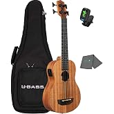 Lumintrail U Bass Nomad Acoustic-Electric Ukulele in Natural Satin with Case, Tuner, and Cleaning Cloth