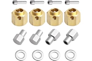 HobbyPark RC Brass Spacers Wheel Hex Hubs Extenders for TRX4 Wheels Extension Hex Drive Adapter (10mm Thickness)