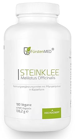 FürstenMED® Steinklee Kapseln - Echter Gelber Steinklee - melilotus officinalis - 180 Kapseln je 470 mg - Vegan und ohne Zusa