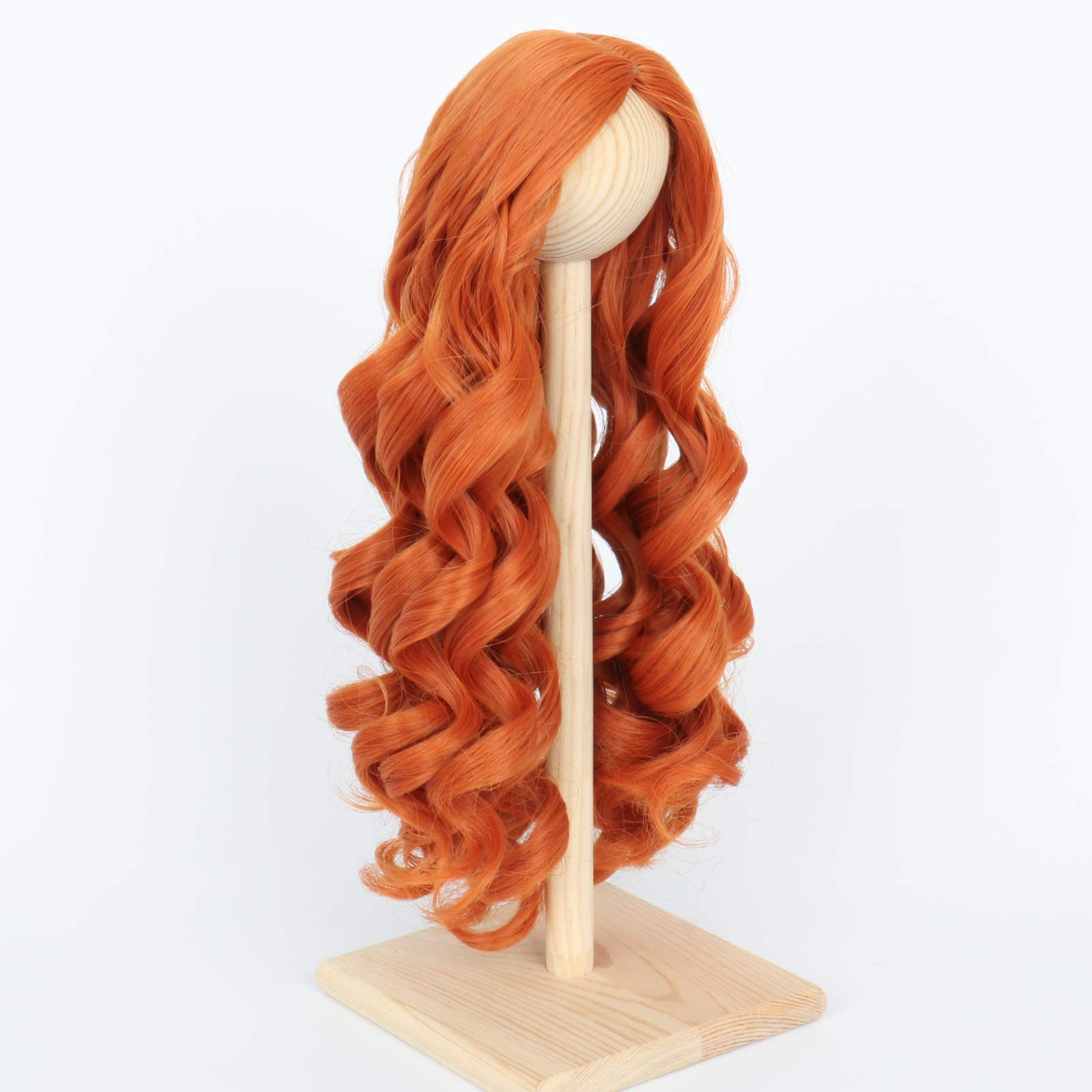 Miss U Hair Cute 7-8 Inch (for 17CM-19CM's head) 1/4 BJD Wig Doll Wig Long Curly Carrot MSD DOD Pullip Dollfie Wig Handmade Girl Doll Making Supplies