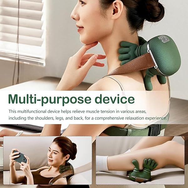 RERCARRE NECK MASSAGER WITH HEAT FOR PAIN RELIEF DEEP TISSUE, BIONIC HEATED MASSAGER WITH FINGERS, 4D KNEADING MASSAGE, 2026 UPGRADED SIMULATES A REAL PALM MASSAGE FOR COMFORT, RELAX MUSCLE TENSION