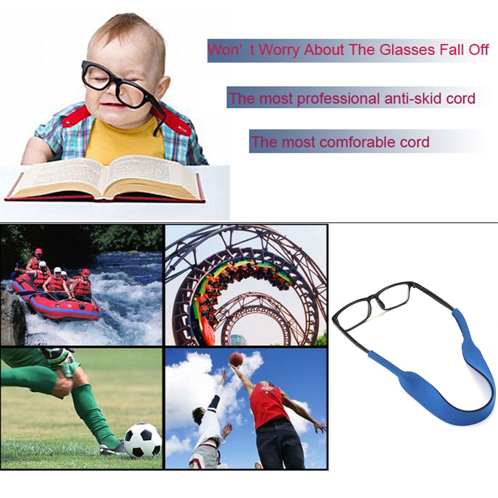 2 Pack - N2N Neoprene Glasses Sunglass Straps, Durable & Soft Eyewear Retainer Designed with Floating Neoprene Material (Blue&Green)