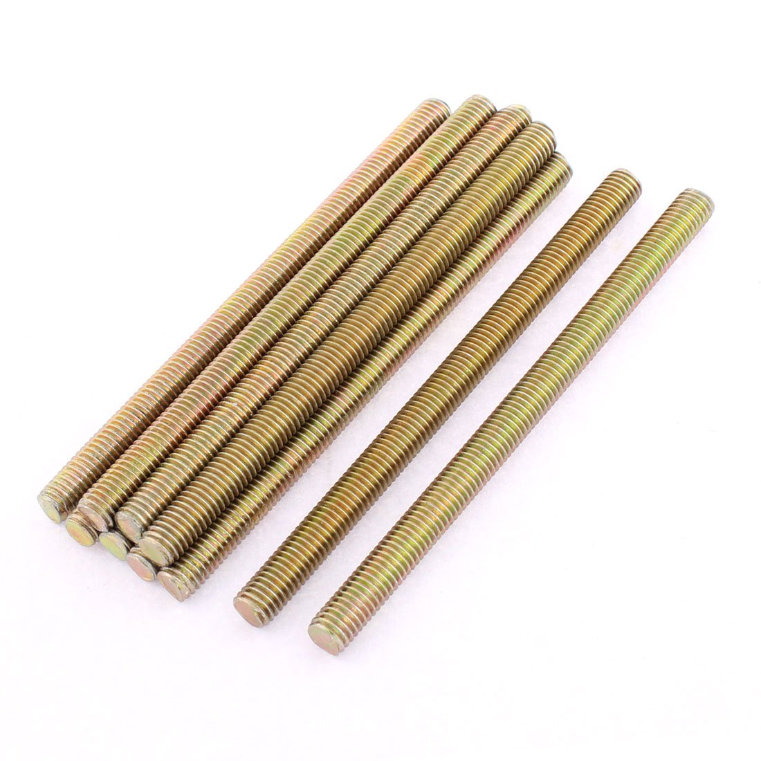 uxcell 10pcs 1.25mm Pitch M8x120mm Male Full Thread Metal Threaded Rod