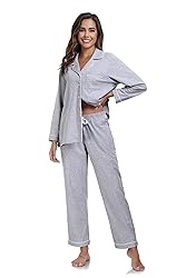 COLORFULLEAF Women's 100% Cotton Long Sleeve Pajama