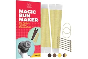 Hawwwy Premium Hair Bun Maker with Hair Ties and Bobby Pins - Easy Snap-and-Roll Tool for Perfect Updos, French Twists, and Buns for Kids - Gold