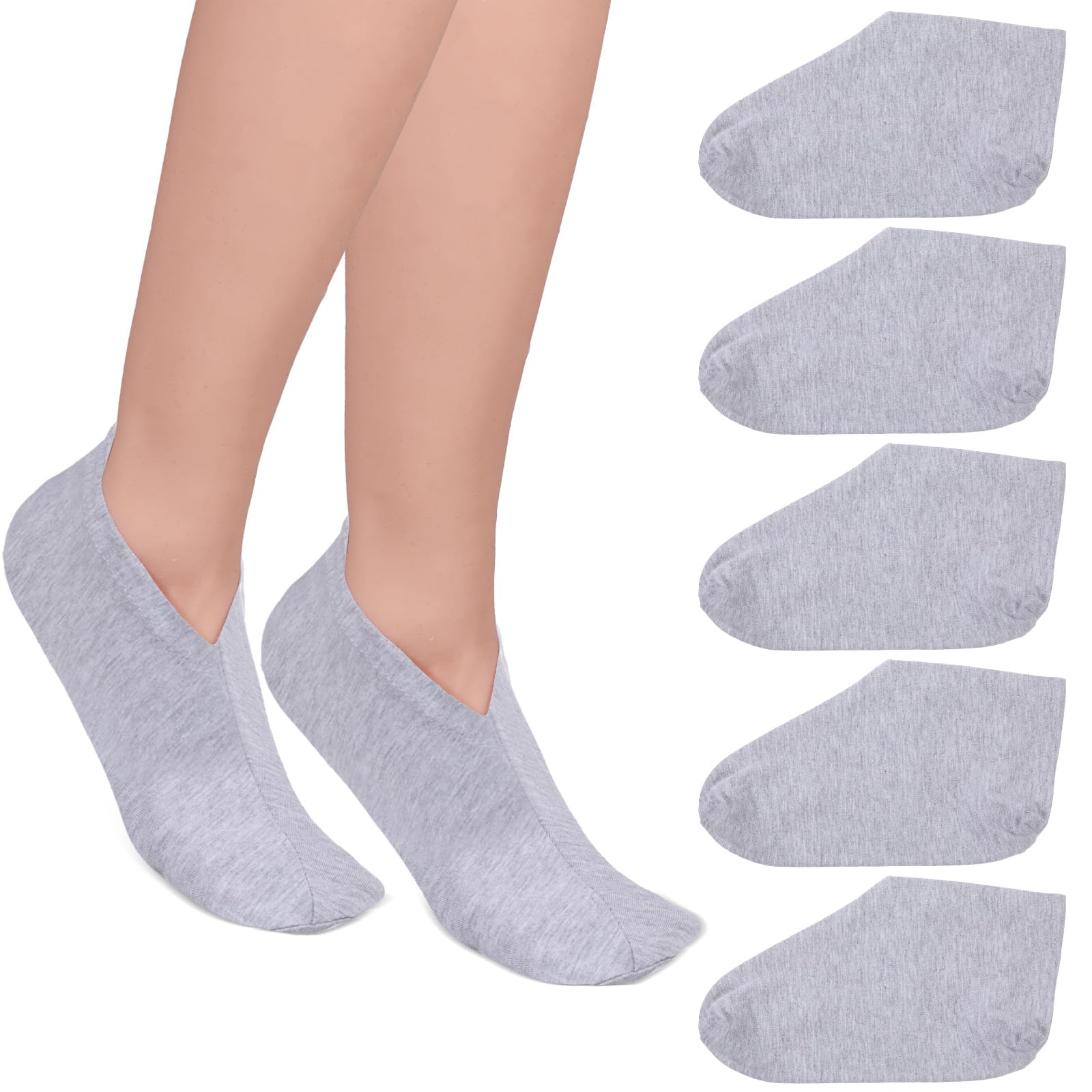 Photo 1 of 5 Pairs Moisturizing Socks Overnight Sleeping Spa Socks for Dry Feet, Lotion Sock for Dry Cracked Feet, Gel Moisture Enhancing Sockss for Foot Care Cosmetic Therapy Sock for Women and Men
