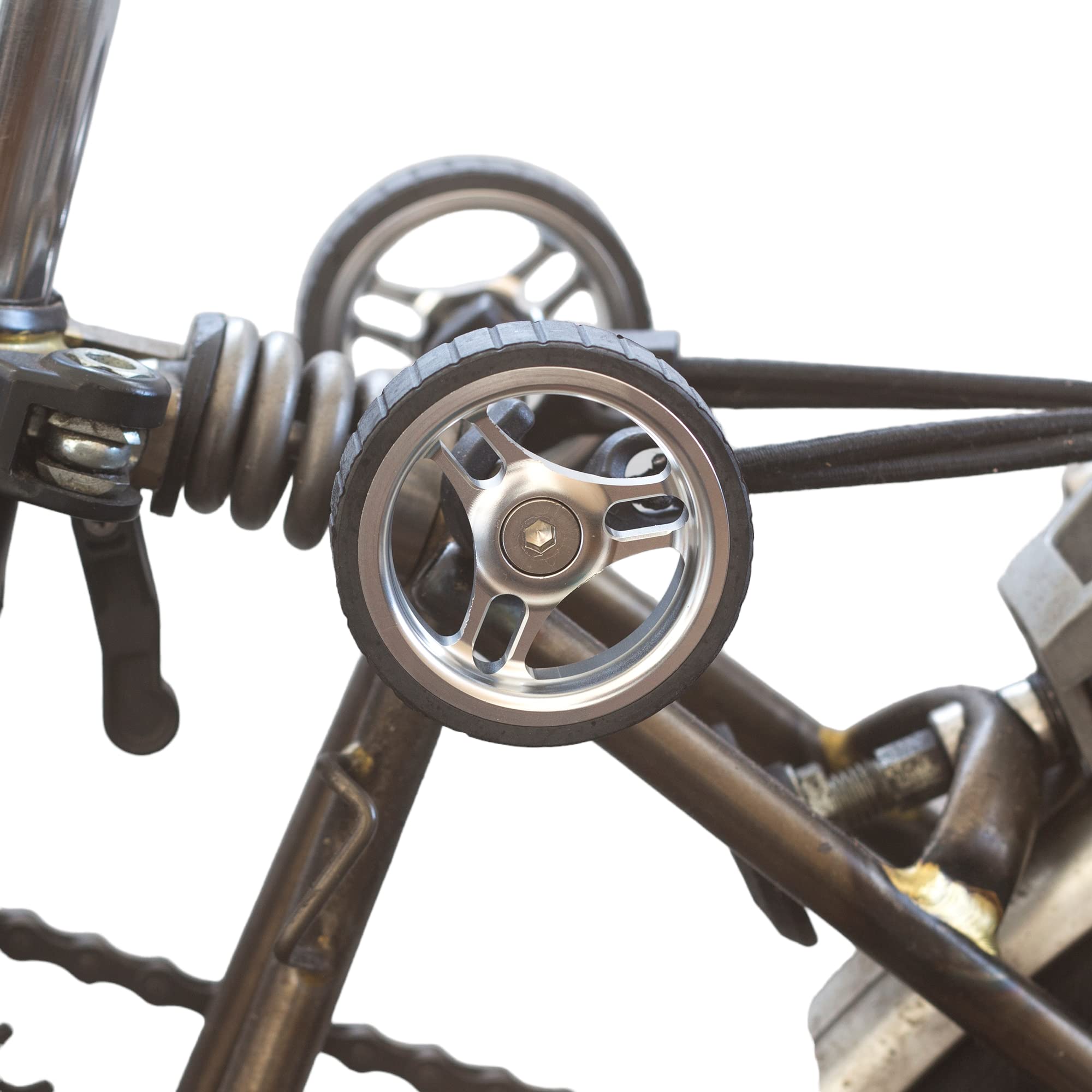 London Craftwork New Wide Easy Wheels For BROMPTON ver 2.0 in SILVER EZ-3