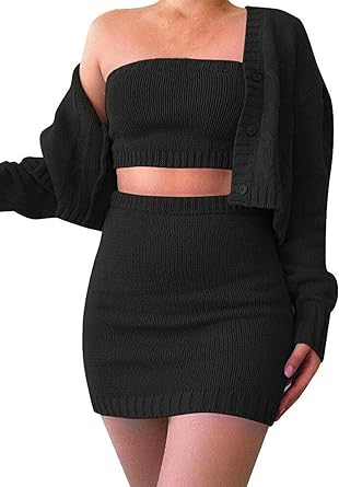 tube top cardigan set