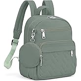 SYTRAH Mini Backpack for Women Small Backpack Purse, Anti Theft Backpack Waterproof Lightweight Puffer Back packs for Travel, Work with Coin Purse Green