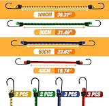 CUALITYX Bungee Cords with Hooks Heavy Duty Pack of 10 UV Resistant view 3