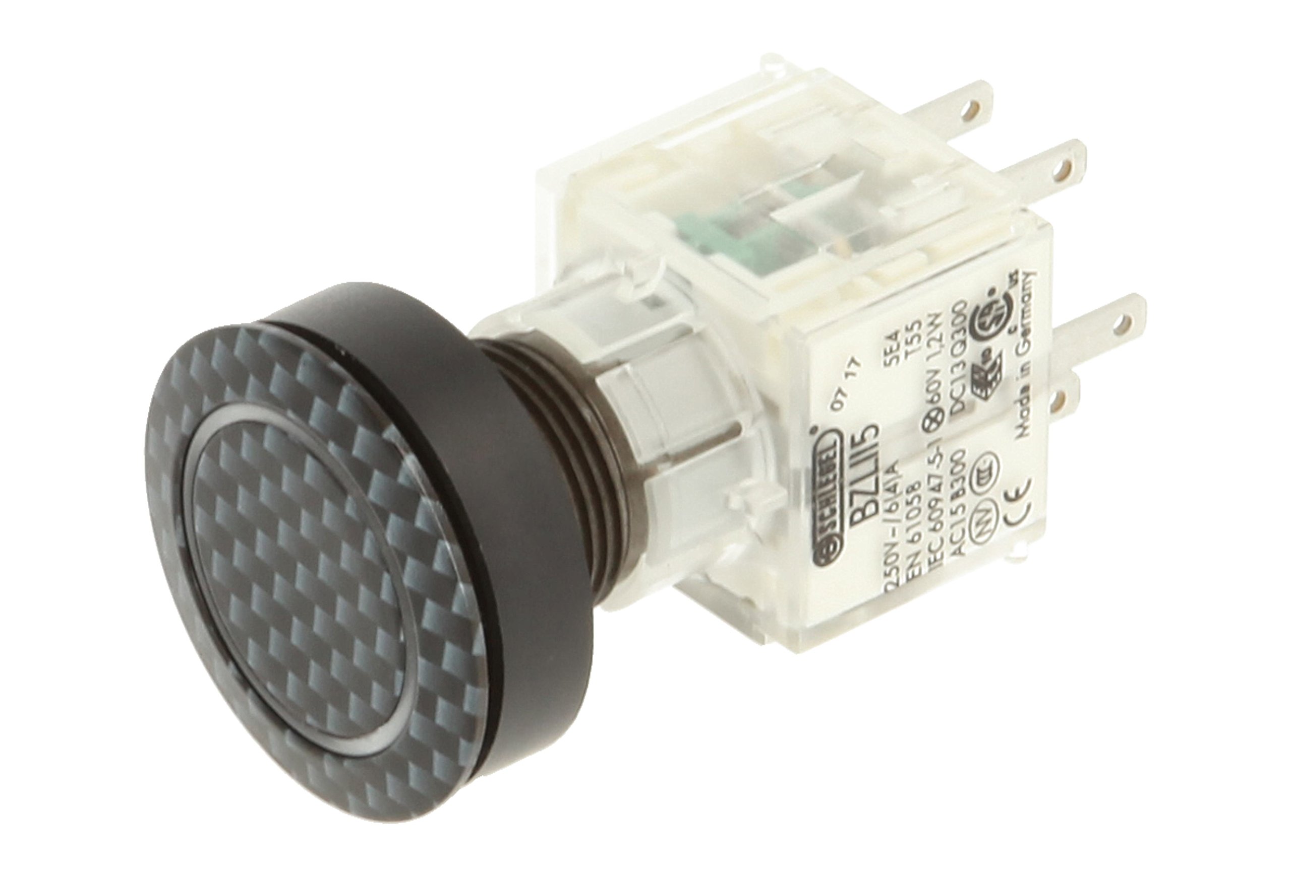 Club 23.000.973 Push Button Carbon Dekor – Ringlight Contact Button Master 2 Contact Socket Type t5,5 K LED 24 V WHITE (Pack of 2)