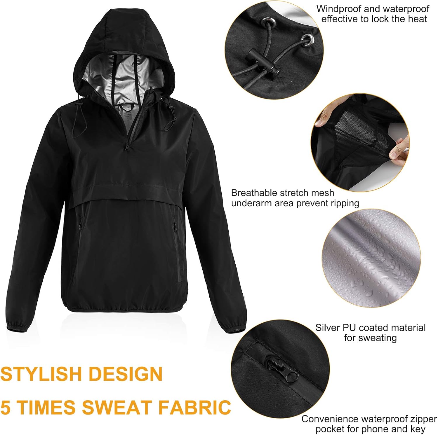 Junlan Sauna Suit for Women Sweat Sauna Pants Weight Loss Jacket Gym Workout Vest Sweat Suits for Women : Sports & Outdoors