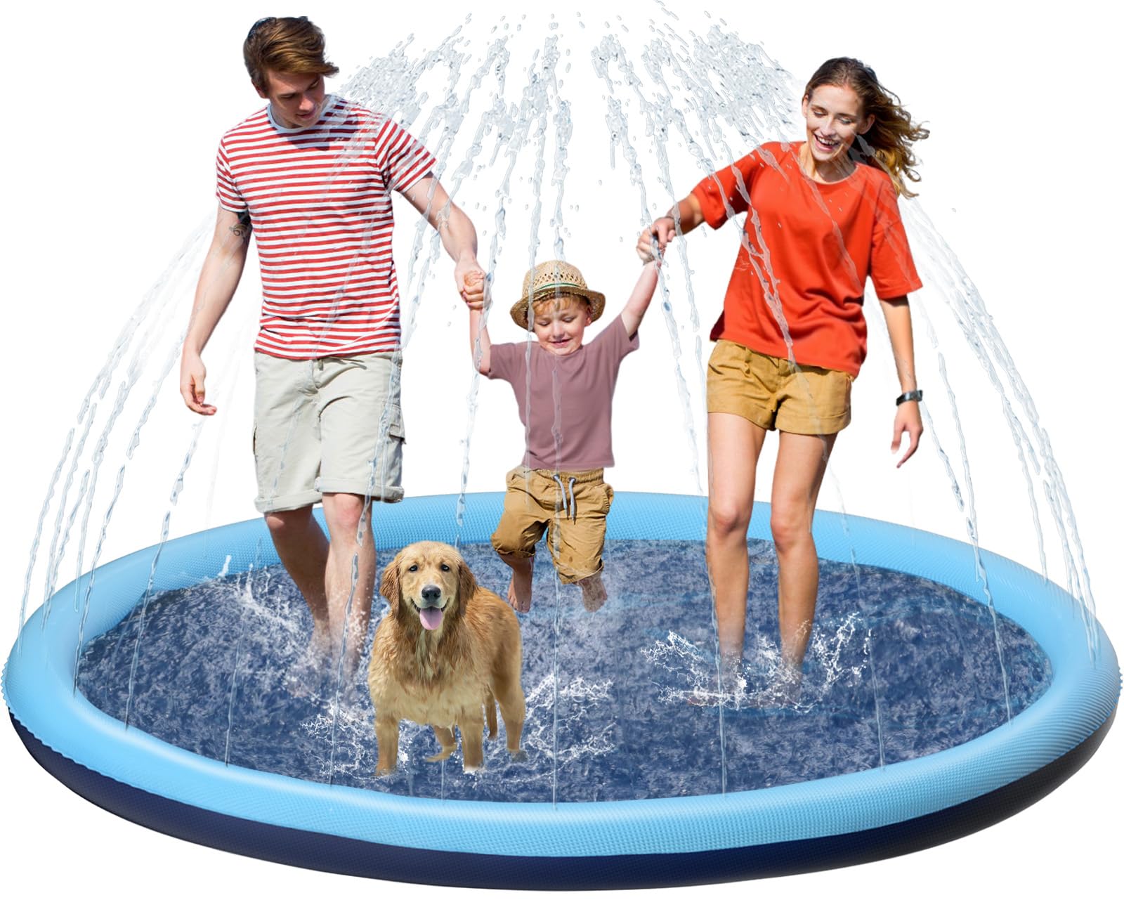 Kids Dog Splash Pad Sprinkler - Jasonwell Non Slip Dog Sprinkler Pad Splash Pool Puppy Dogs Pool Summer Outdoor Water Toys Backyard Durable Splash Pad for Toddlers Kids Small Medium Large Dogs Pet