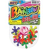 JA-RU Big Rainbow Jacks Game w/ Bouncy Ball (1 Set, 10 Jax Pieces) Vintage Board Games, Classic Kids Toys. Party Favor, Stocking Stuffers, Pinata Filler. Indoor & Outdoor Games. 731-1A