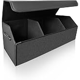 Fyzeoty Car Trunk Organizer for SUV and Sedan, Black, 29.5 inches | Fan‑Favorite Pick, Extra Large, Leather Storage Box, Magnetic Lid, Collapsible &amp; Adjustable, Water‑Resist &amp; Dust‑Proof