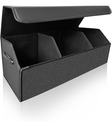 Goujfol Organizador Coche Asiento, Bolsa De Almacenamiento Para Huecos De Asiento De Coche, Universal Cosas Para El Coche, Pu Caja Para Auto Consola ( Negro