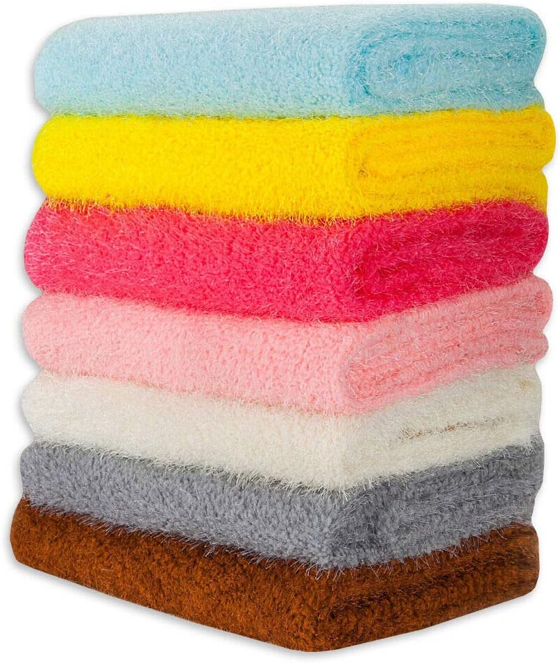 Shaggy Jersey Craft Fabric,Plush Soft Snarl Loops Pile,to Clear, Sale,12 Colors,Textured Fun Material,Cuddly Handle,Throws,Apparel. Baby Pink, Fat Squares 38x33cms