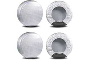 Amfor Tire Covers Set of 4, Waterproof Anti-UV Sun Snow Rain Tire Covers for Trailers, RV, Camper, SUV, Truck, Fit 30-32 inches Tire Diameter
