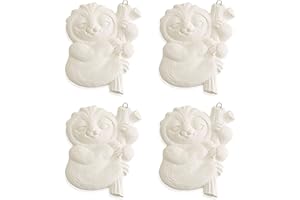 NEW HAMPSHIRE CRAFTWORKS The Sloth Ornament - Set of 4 - Paint Your Own Ceramic Keepsakes
