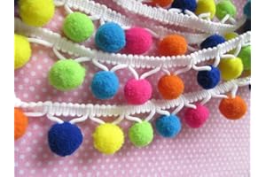 YYCRAFT Multicolor "G" Pom Pom Ball Fringe Trim Ribbon Sewing(5 Yards)